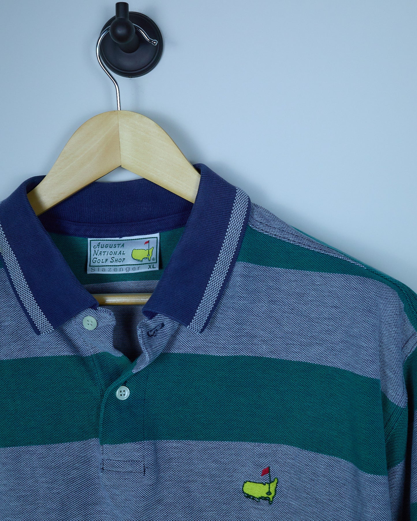 80s/90s Slazenger x Masters Golf Green/Grey Polo (XL)
