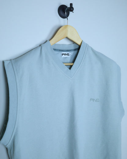 Early 90s Ping Golf Grey V Neck Gilet (L)