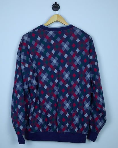 Early 90s Titleist x Corbin Blue Red Checkered Pattern/Red Windbreaker Jumper (