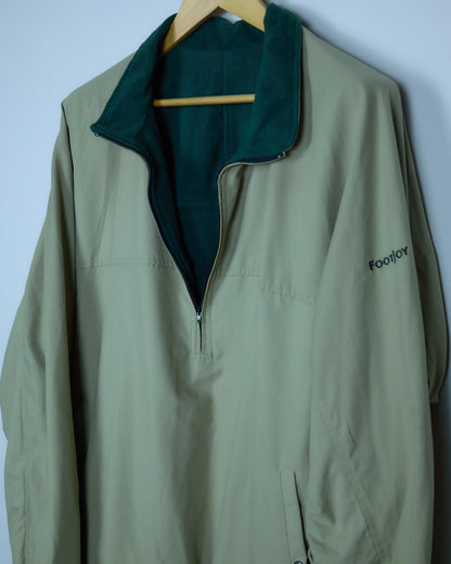 Early 90s FootJoy Beige/Green Reversible Quarter Zip Jacket (XL)