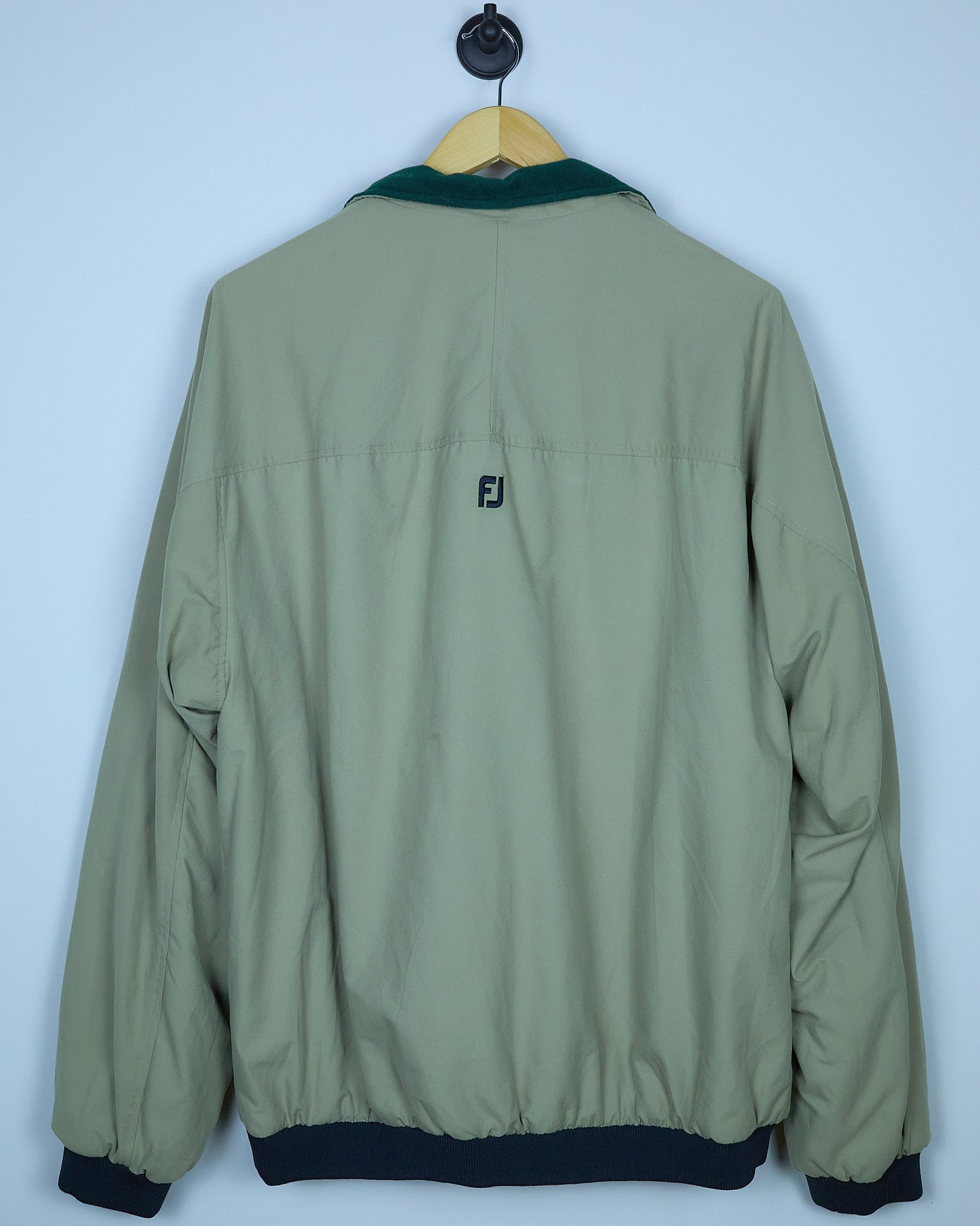 Early 90s FootJoy Beige/Green Reversible Quarter Zip Jacket (XL)