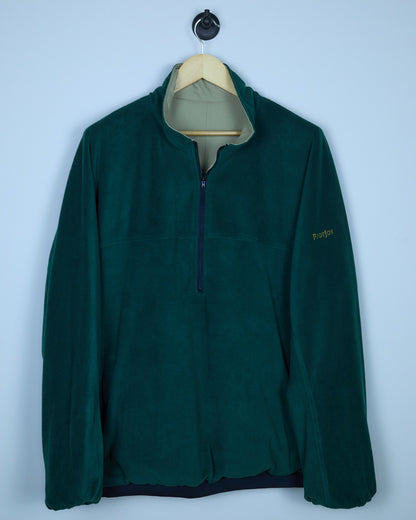 Early 90s FootJoy Beige/Green Reversible Quarter Zip Jacket (XL)