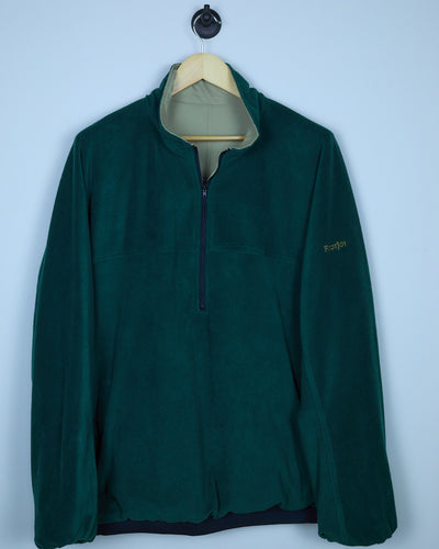 Early 90s FootJoy Beige/Green Reversible Quarter Zip Jacket (XL)