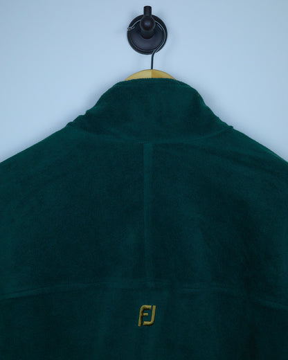 Early 90s FootJoy Beige/Green Reversible Quarter Zip Jacket (XL)