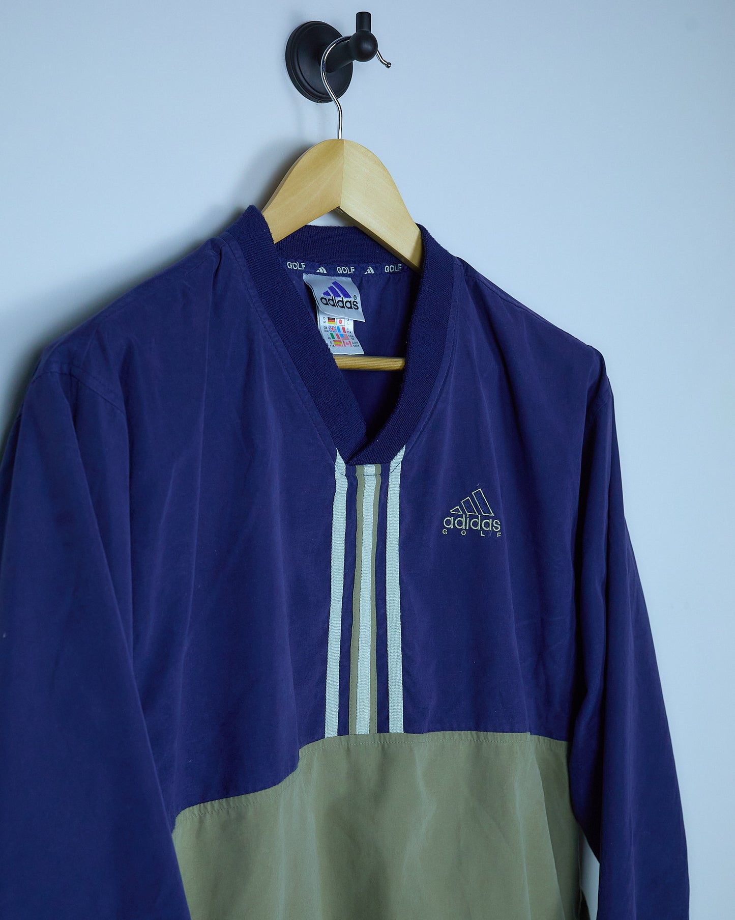 Mid 90s Adidas Golf Blue/Brown Windbreaker (L)