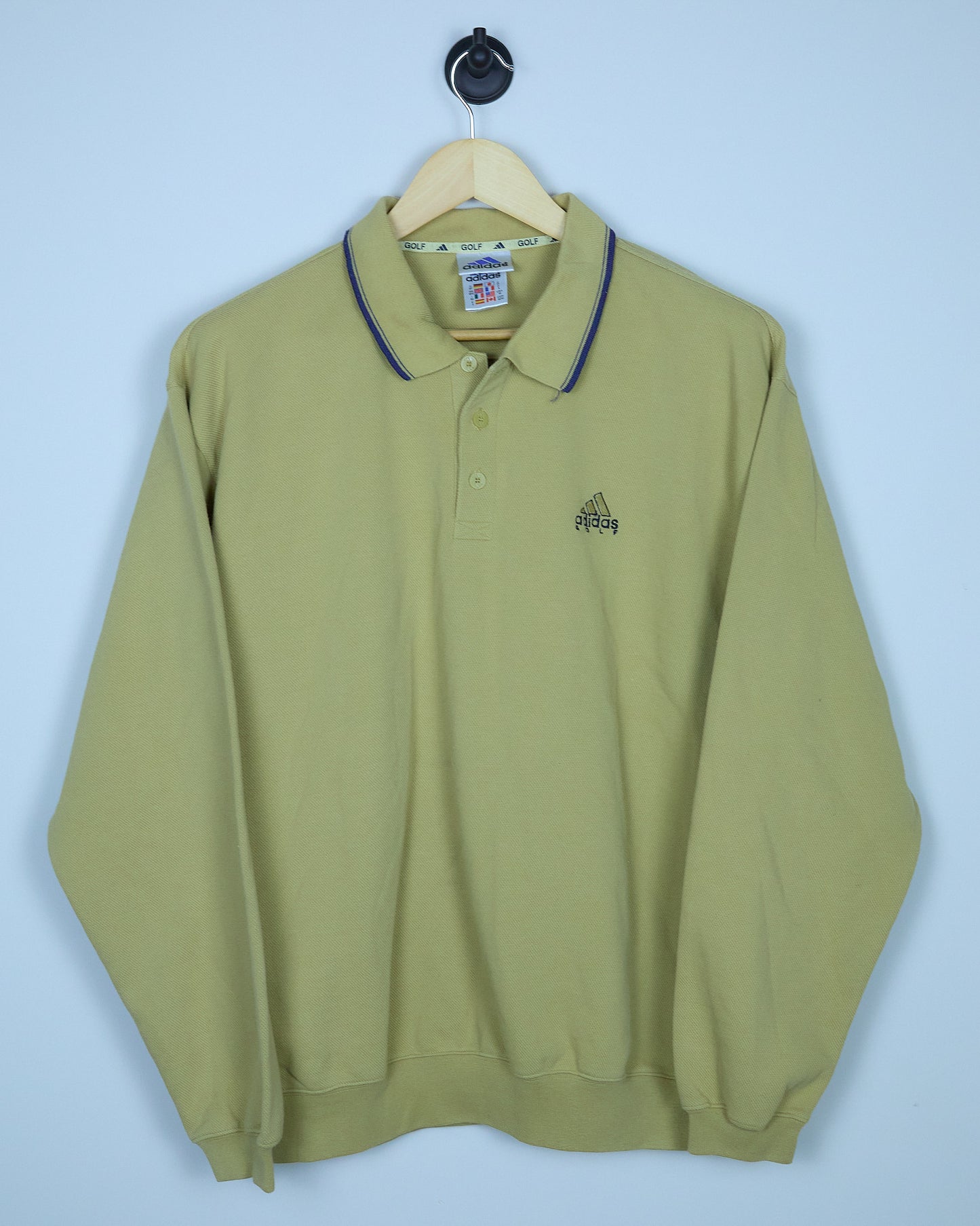 Mid 90s Adidas Golf Yellow/Blue Jumper Polo (L)