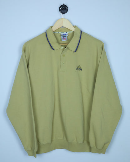 Mid 90s Adidas Golf Yellow/Blue Jumper Polo (L)