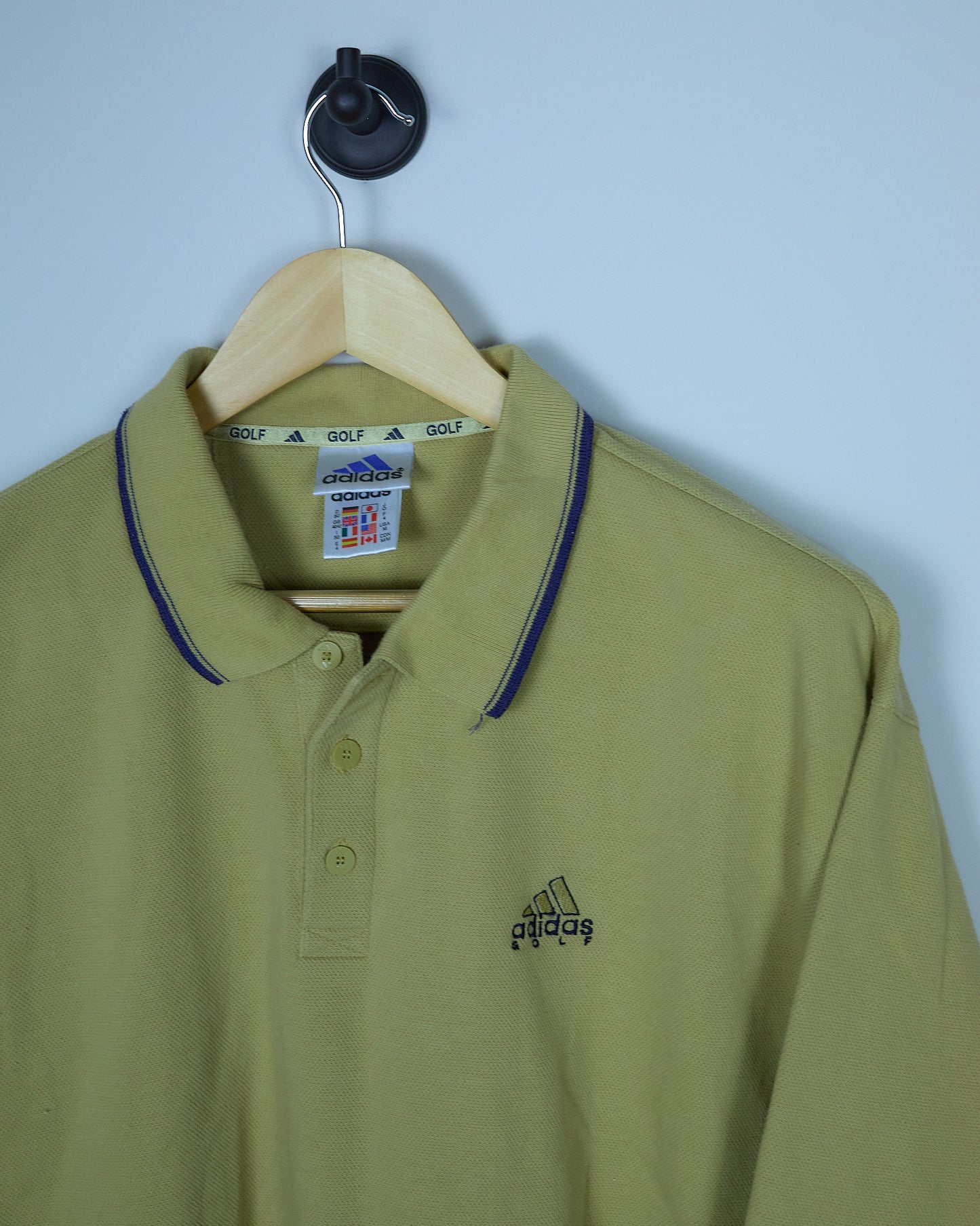 Mid 90s Adidas Golf Yellow/Blue Jumper Polo (L)