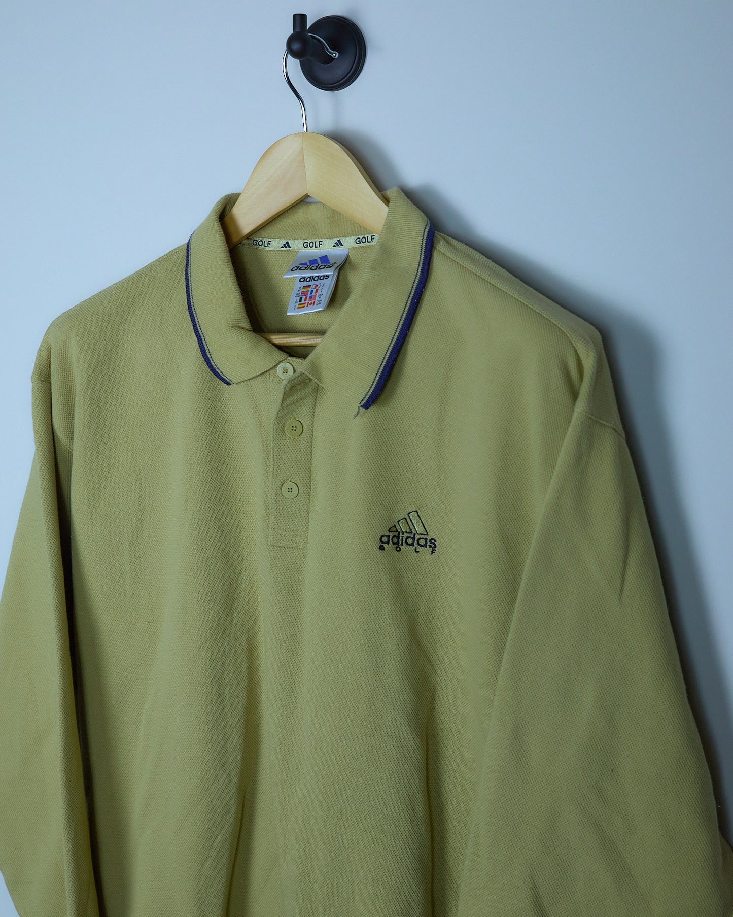 Mid 90s Adidas Golf Yellow/Blue Jumper Polo (L)
