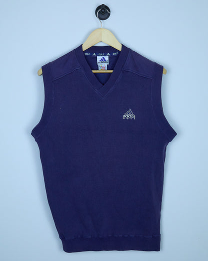 Mid 90s Adidas Golf Blue/White V Neck Gilet (L)