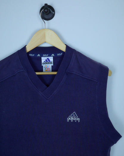 Mid 90s Adidas Golf Blue/White V Neck Gilet (L)