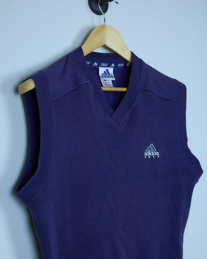Mid 90s Adidas Golf Blue/White V Neck Gilet (L)