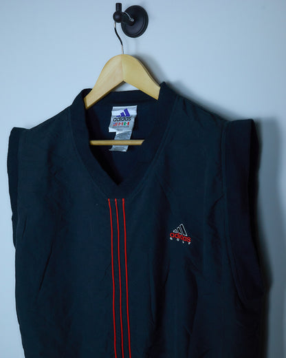 Mid 90s Adidas Golf Black/Red V Neck Gilet (XL)