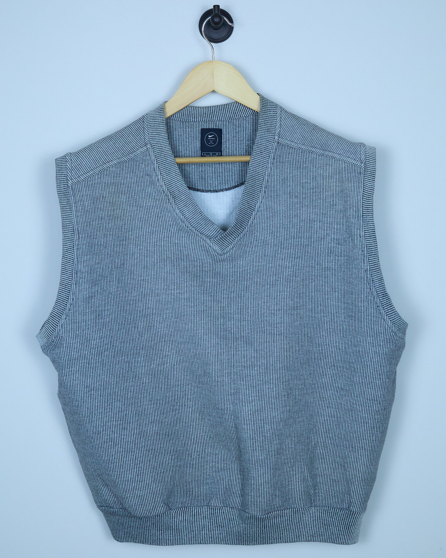 Early 90s Nike Golf Grey Striped V Neck Vest Gilet (L/M)