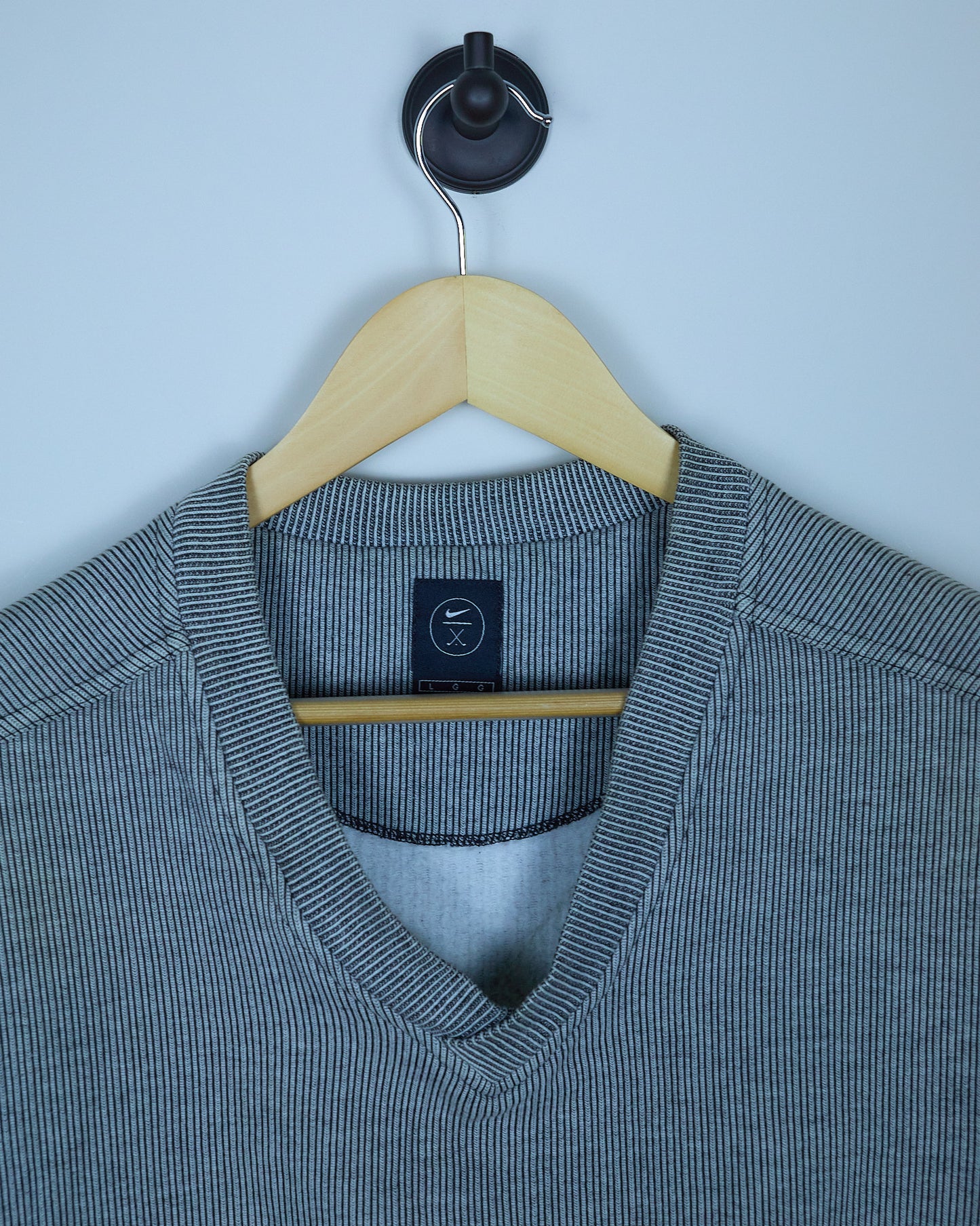 Early 90s Nike Golf Grey Striped V Neck Vest Gilet (L/M)