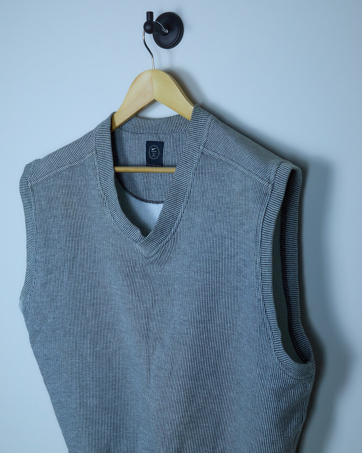 Early 90s Nike Golf Grey Striped V Neck Vest Gilet (L/M)