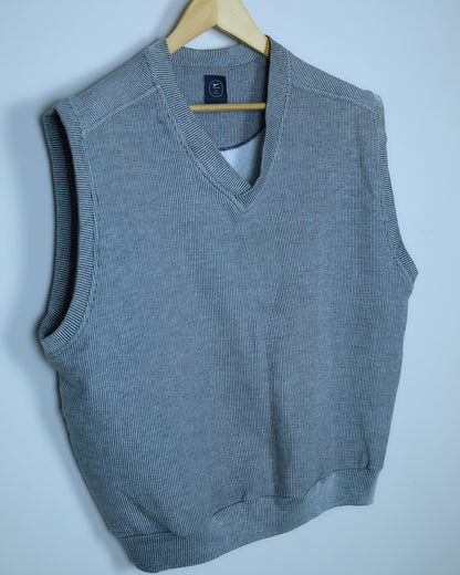 Early 90s Nike Golf Grey Striped V Neck Vest Gilet (L/M)