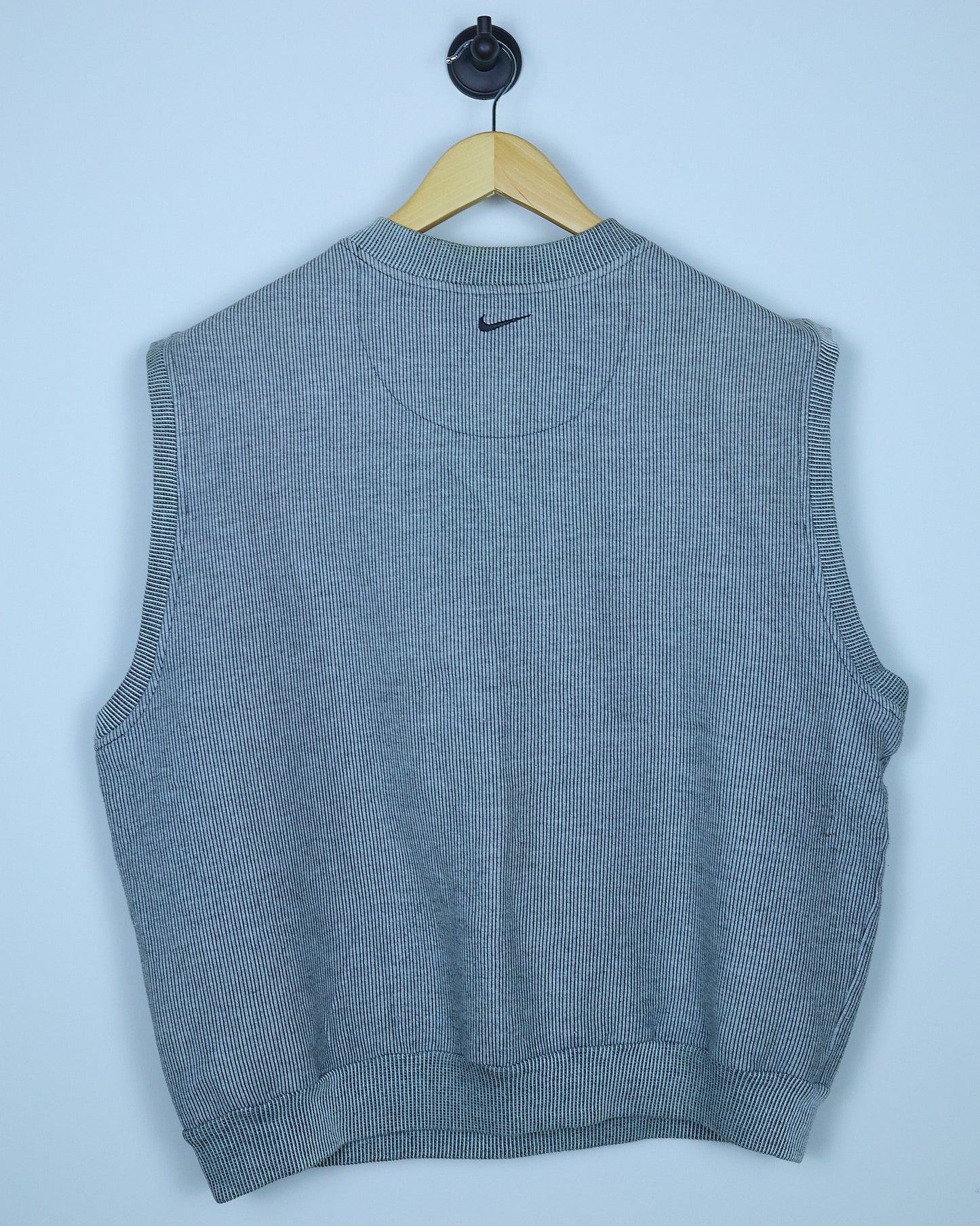 Early 90s Nike Golf Grey Striped V Neck Vest Gilet (L/M)