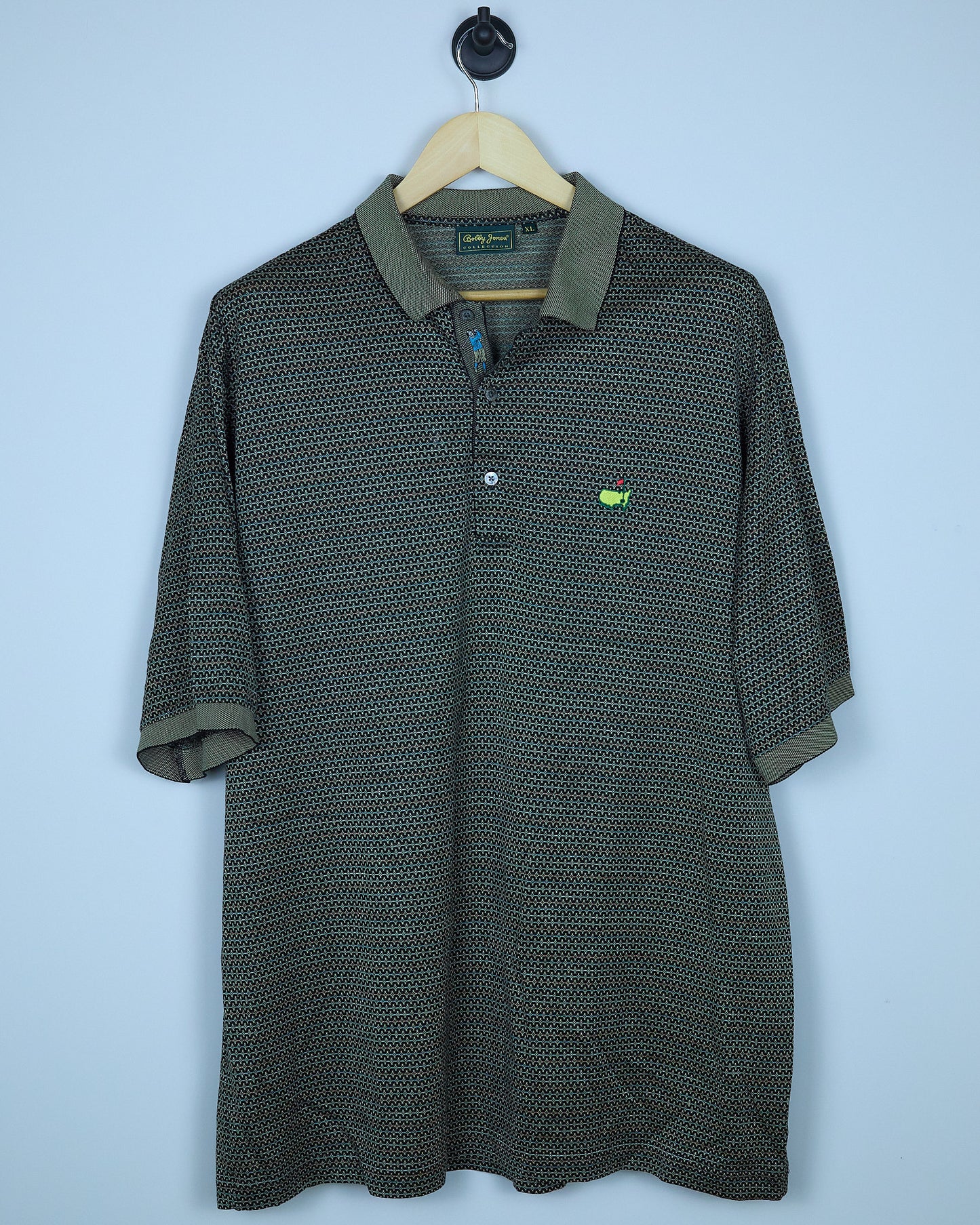 00s Augusta Masters x Bobby Jones Brown/Gold Patterned Polo (XL)
