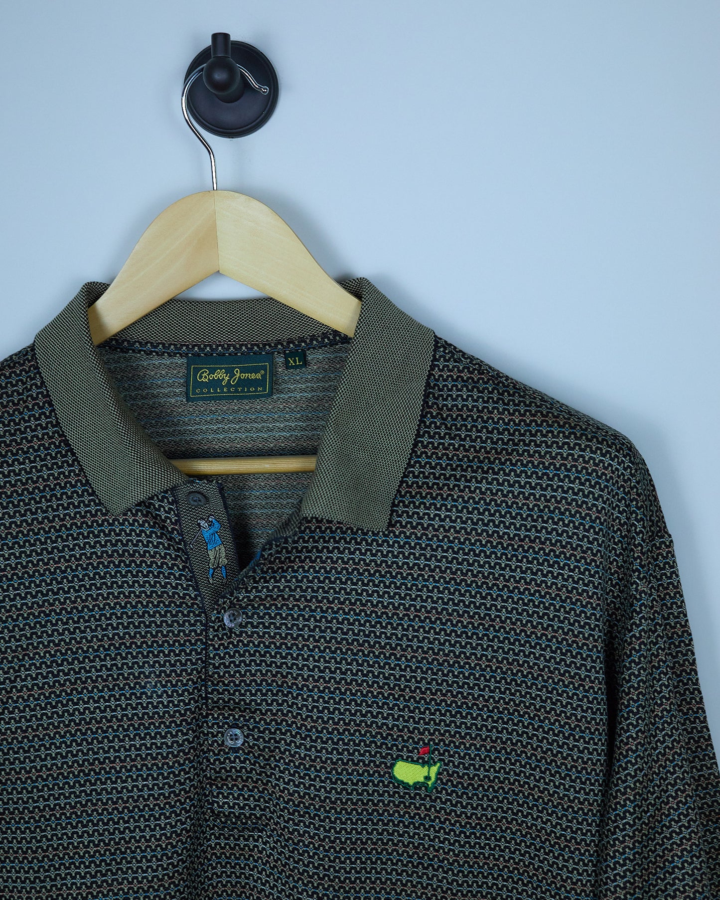 00s Augusta Masters x Bobby Jones Brown/Gold Patterned Polo (XL)