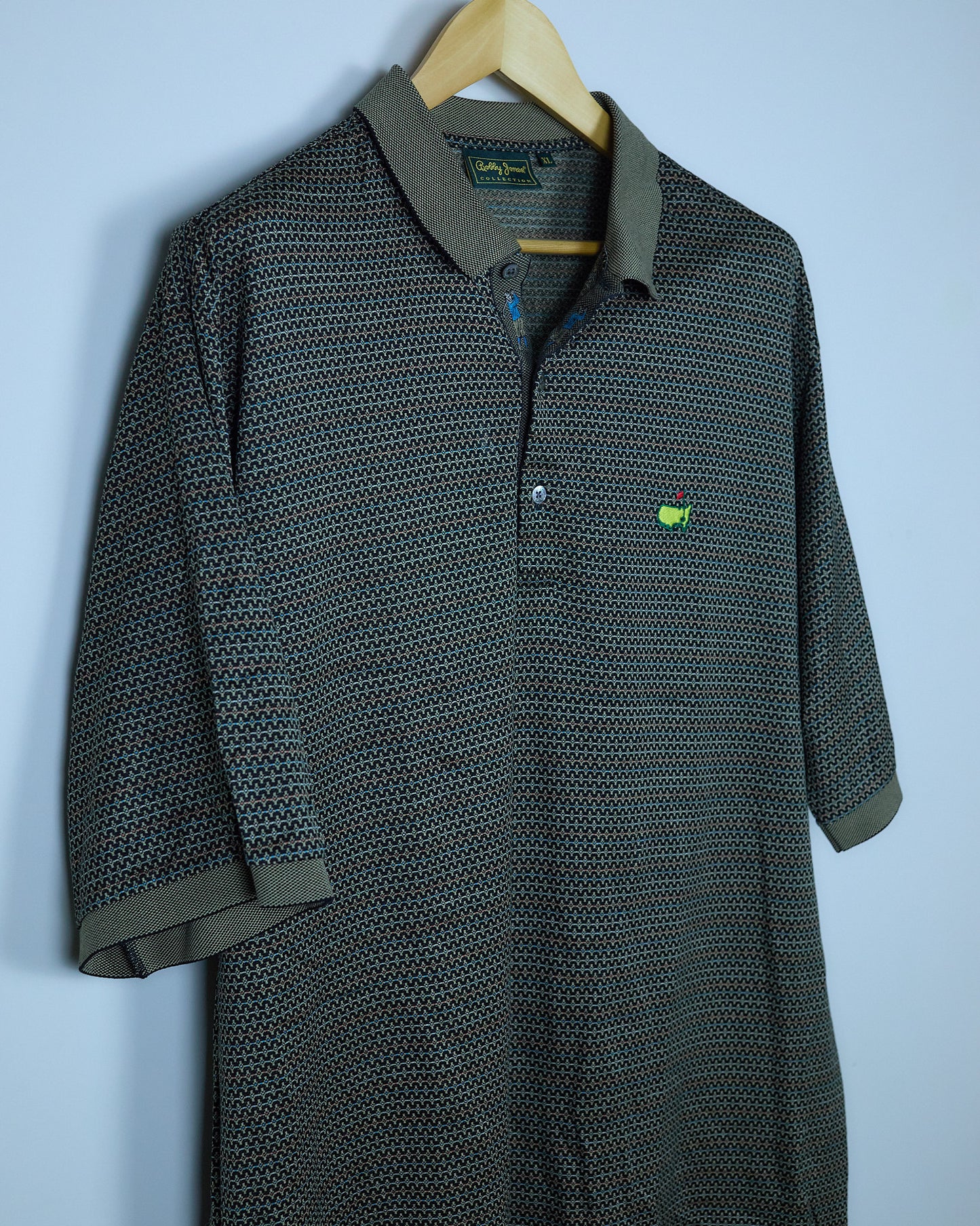00s Augusta Masters x Bobby Jones Brown/Gold Patterned Polo (XL)