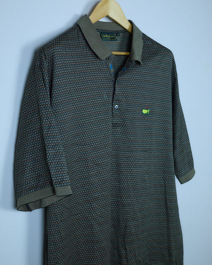 00s Augusta Masters x Bobby Jones Brown/Gold Patterned Polo (XL)