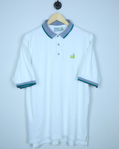 Late 80s/early 90s Masters x Slazenger Golf White Polo (L/XL))