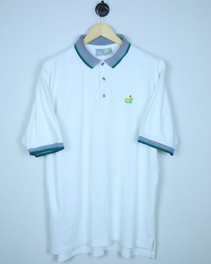 Late 80s/early 90s Masters x Slazenger Golf White Polo (L/XL))