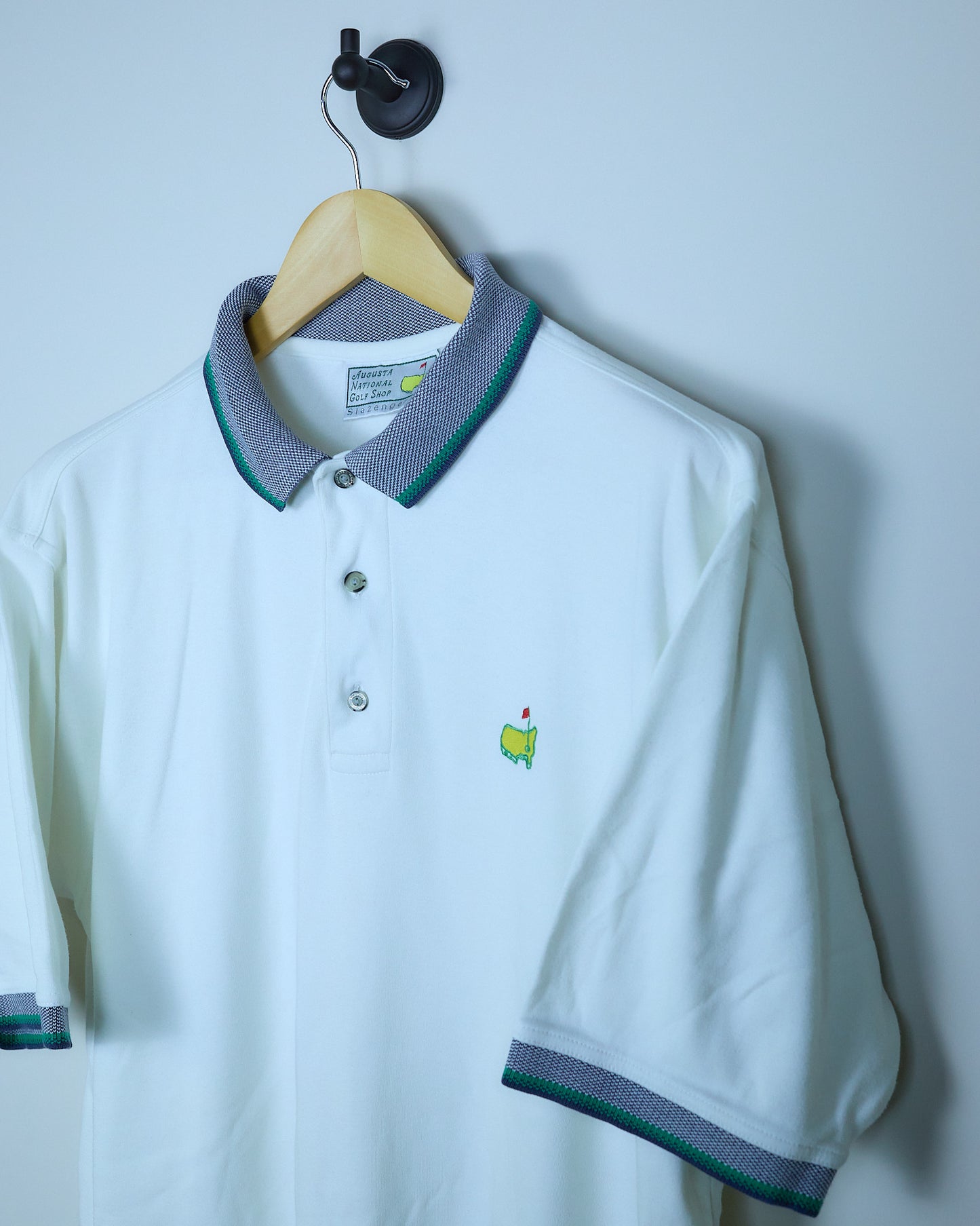 Late 80s/early 90s Masters x Slazenger Golf White Polo (L/XL))