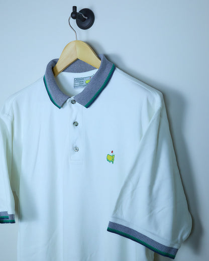 Late 80s/early 90s Masters x Slazenger Golf White Polo (L/XL))
