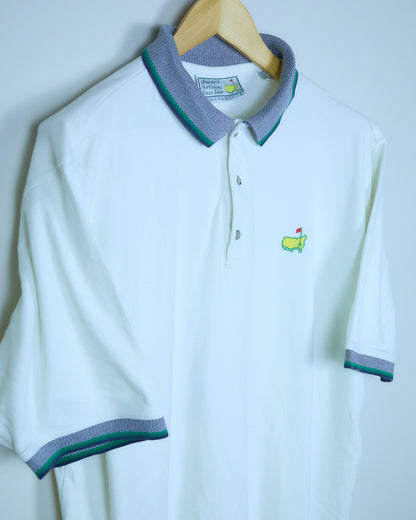 Late 80s/early 90s Masters x Slazenger Golf White Polo (L/XL))