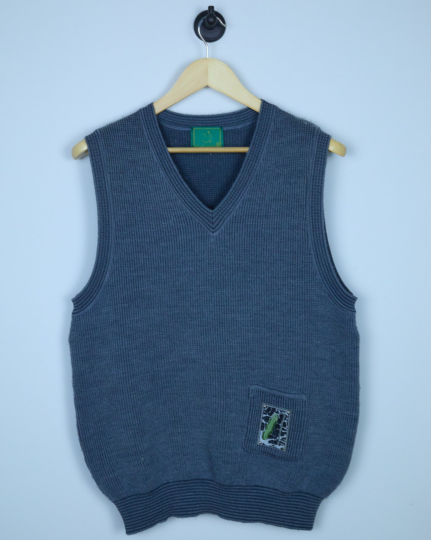 Late 80s Augusta Masters Grey V Neck Cotton Vest (M)