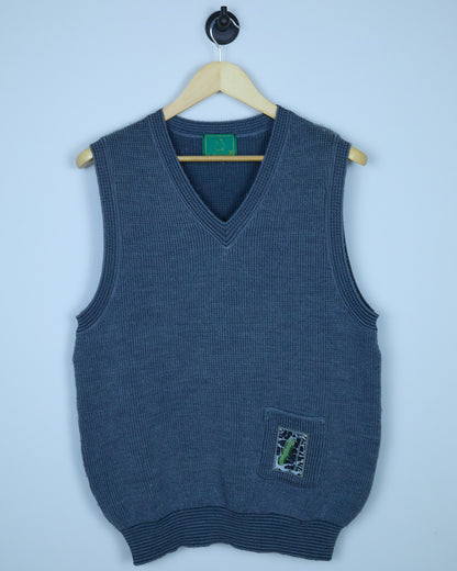 Late 80s Augusta Masters Grey V Neck Cotton Vest (M)