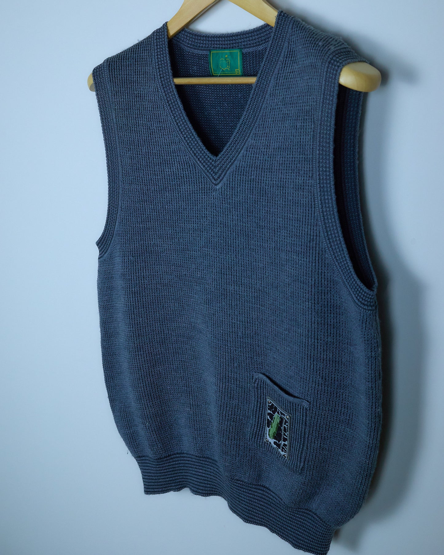 Late 80s Augusta Masters Grey V Neck Cotton Vest (M)