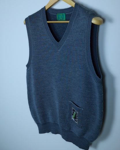 Late 80s Augusta Masters Grey V Neck Cotton Vest (M)