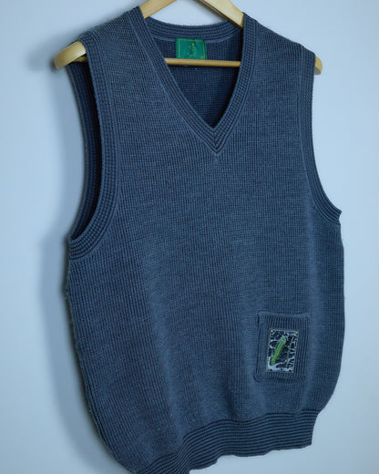 Late 80s Augusta Masters Grey V Neck Cotton Vest (M)