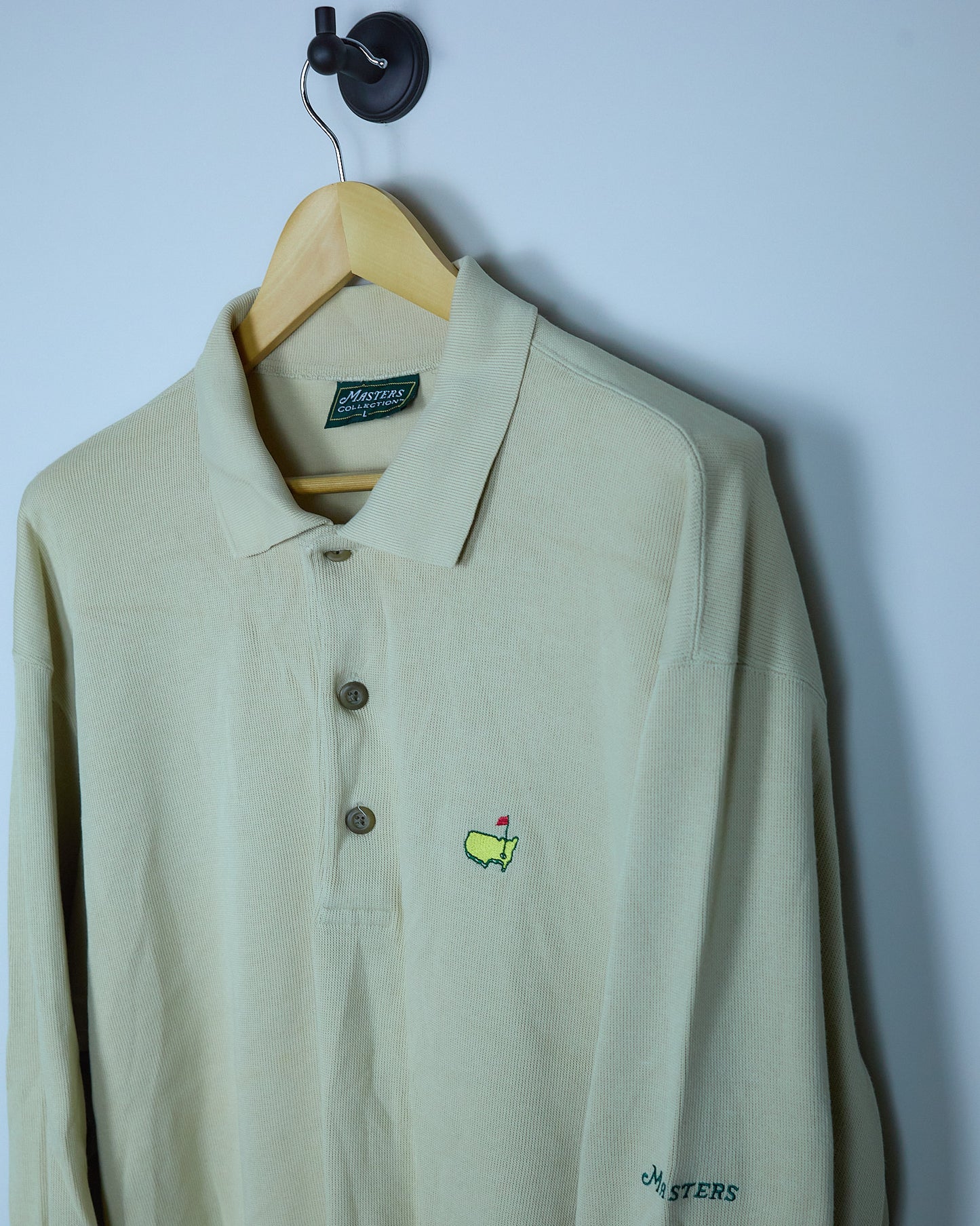 Early 90s Augusta Masters Beige Long Sleeve Jumper Polo (L)