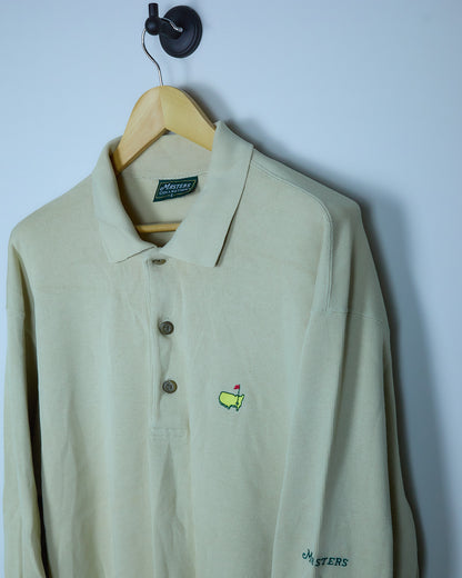 Early 90s Augusta Masters Beige Long Sleeve Jumper Polo (L)