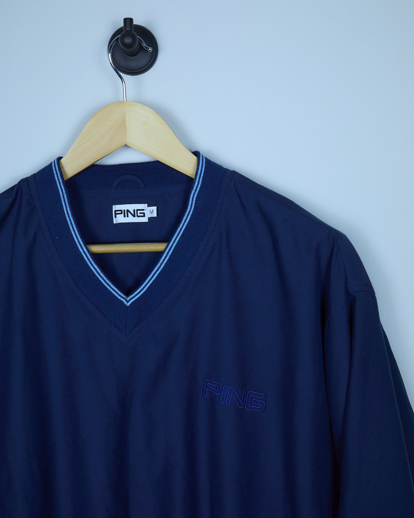 Mid 90s Ping Golf Dark Blue V Neck Windbreaker Jacket (M)