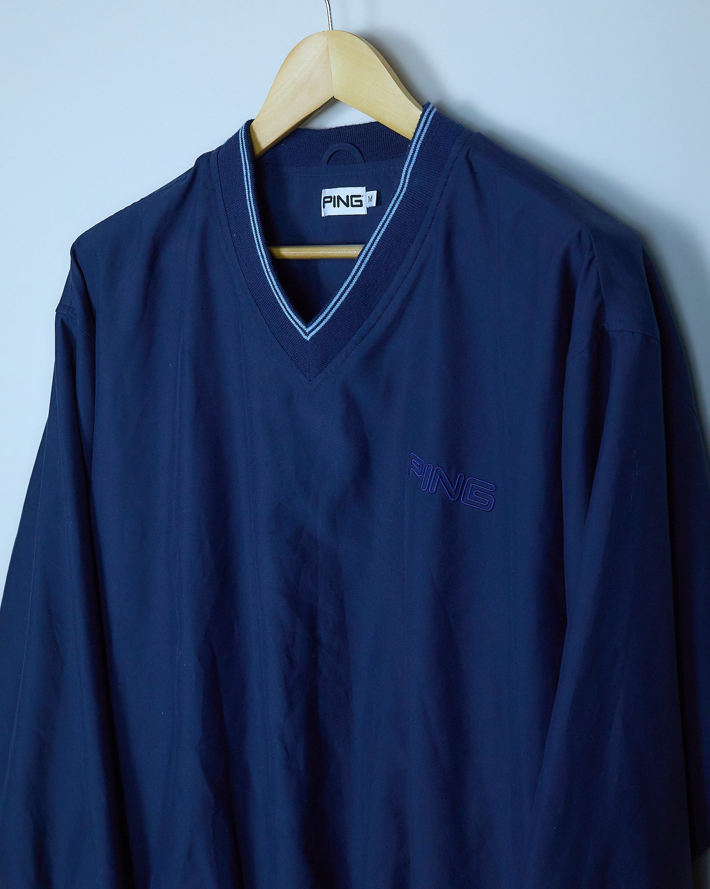 Mid 90s Ping Golf Dark Blue V Neck Windbreaker Jacket (M)