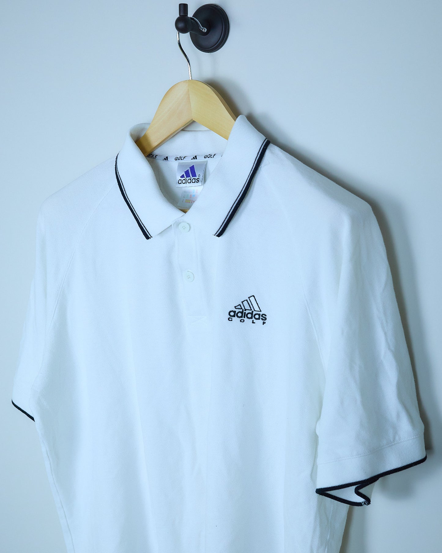 Mid 90s Adidas Golf White/Black Polo (XL)