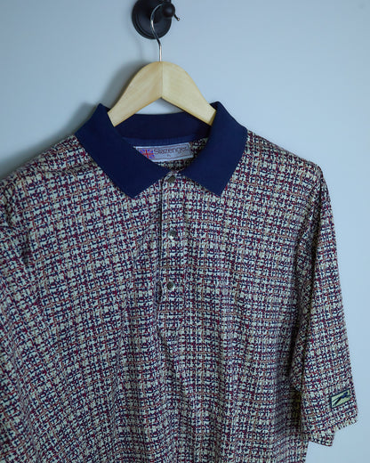 Early 90s Slazenger Golf Red/Blue Pattern Polo (XL)