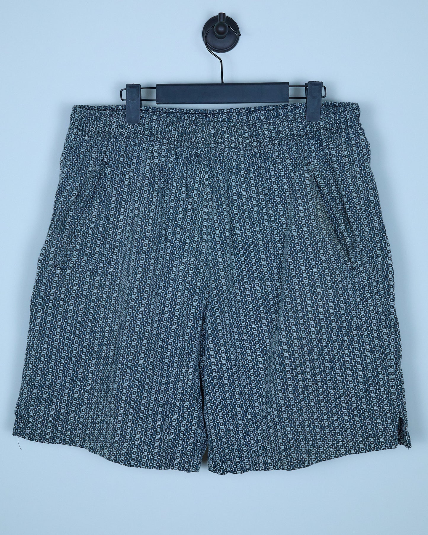 Early 90s Nike Golf Swoosh 18Dark Blue/Grey Pattern Shorts (L)