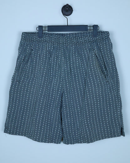 Early 90s Nike Golf Swoosh 18Dark Blue/Grey Pattern Shorts (L)