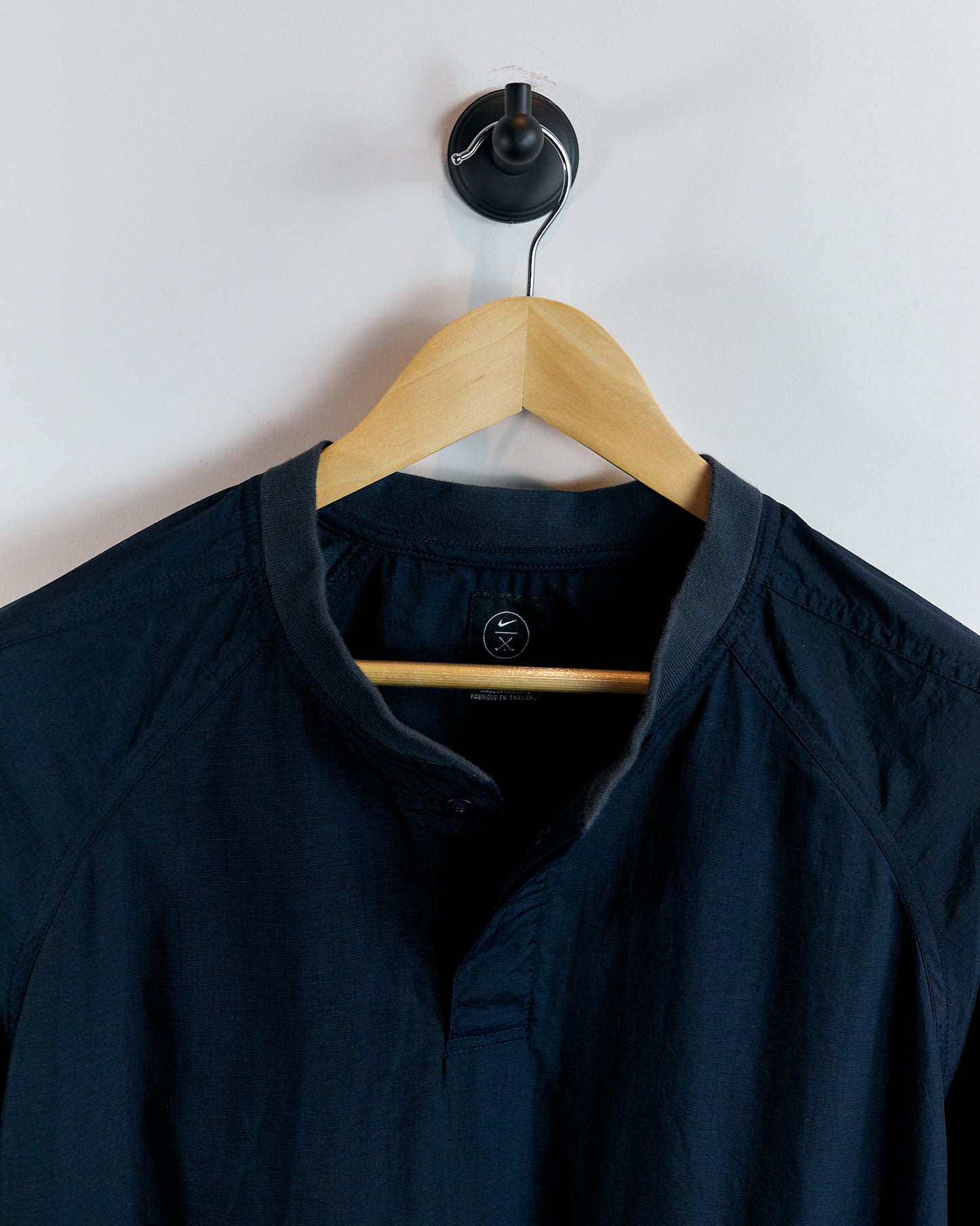 90s Nike Golf Navy Blue/White Windbreaker Popper Collar (L)