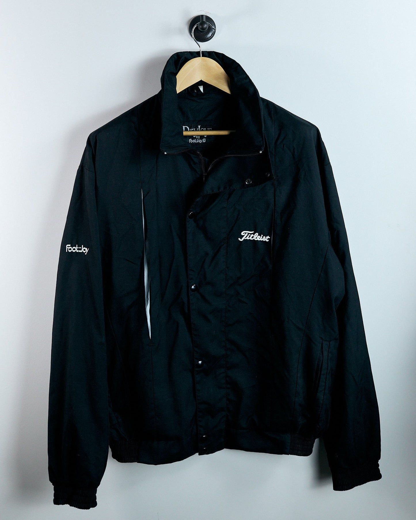 90s Titleist Black/White Windbreaker Full Zip Jacket Popper Covering (