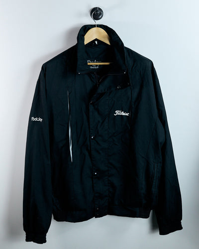 90s Titleist Black/White Windbreaker Full Zip Jacket Popper Covering (