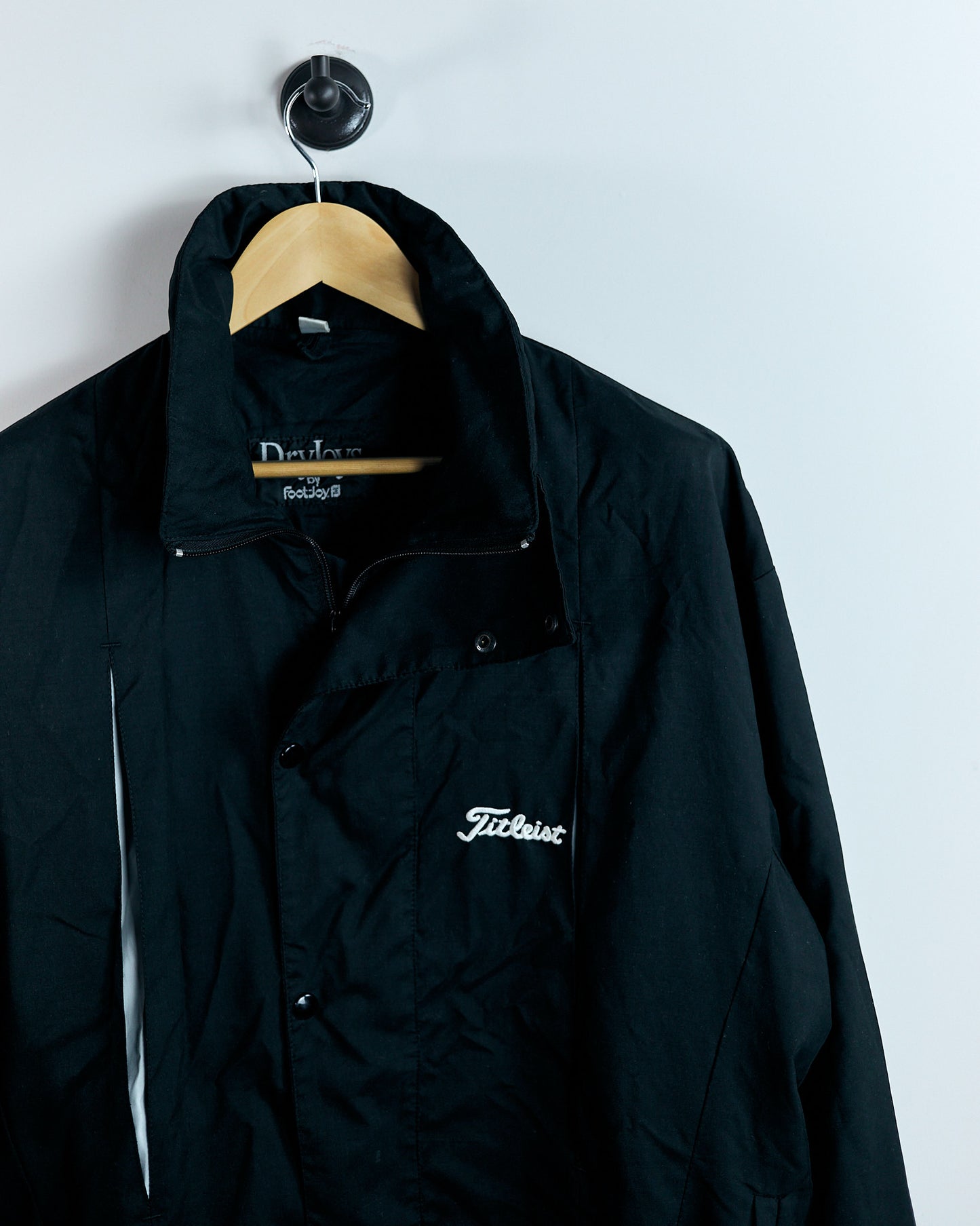 90s Titleist Black/White Windbreaker Full Zip Jacket Popper Covering (