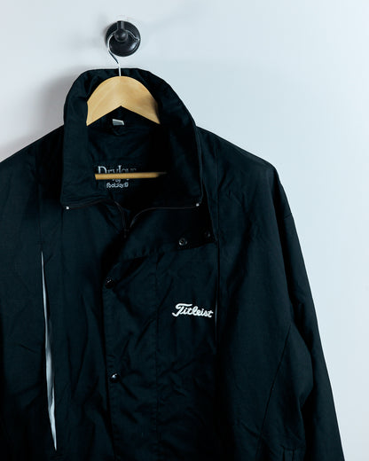 90s Titleist Black/White Windbreaker Full Zip Jacket Popper Covering (