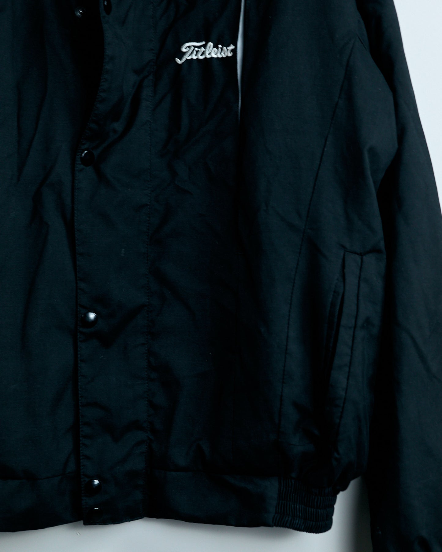 90s Titleist Black/White Windbreaker Full Zip Jacket Popper Covering (